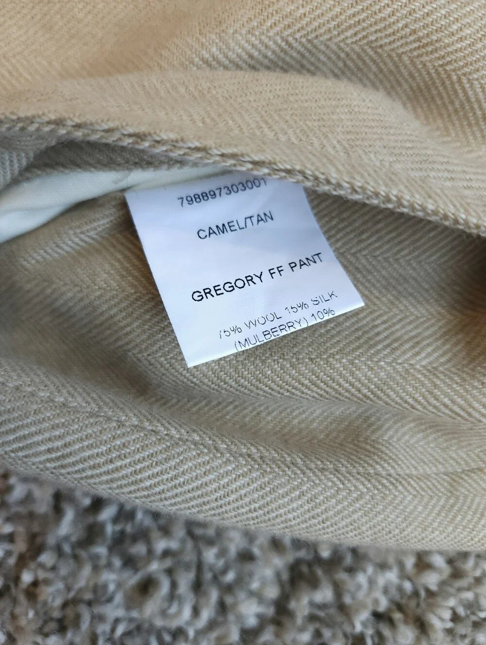 Ralph Lauren Purple Label Mens Gregory Hand Tailored Silk Wool Pants 32x35 Tan